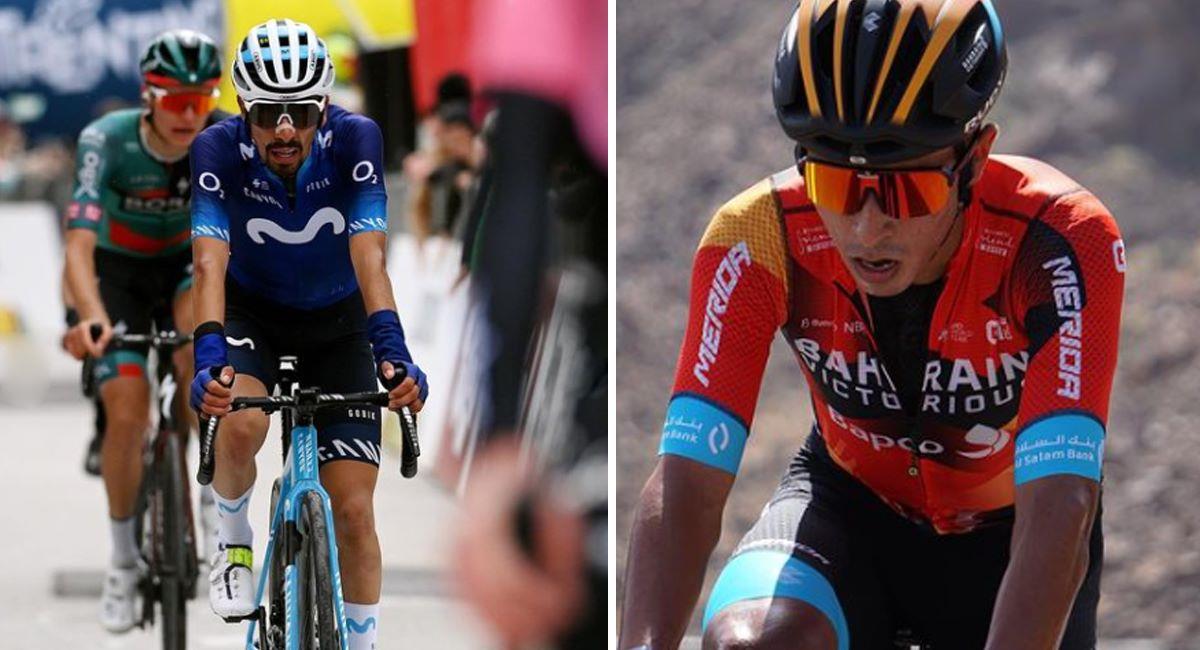 Así quedaron los colombianos tras disputar la etapa 1 del Tour de los Alpes 2023. Foto: Instagram Movistar Team / Santiago Buitrago
