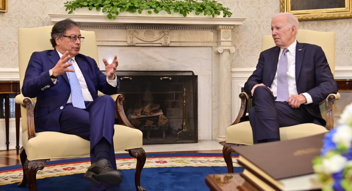 Gustavo Petro y Joe Biden se reunieron en Washington. Foto: Presidencia