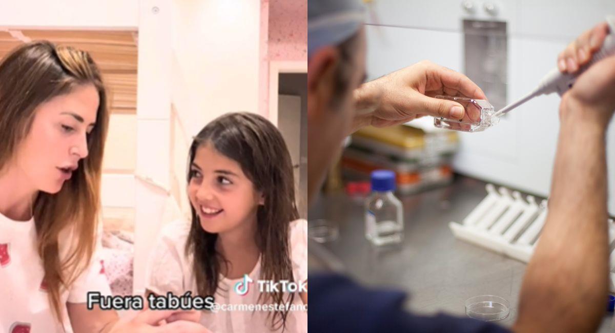 Madre le explica a su hija que fue concebida por in vitro. Foto: TikTok / Shutterstock