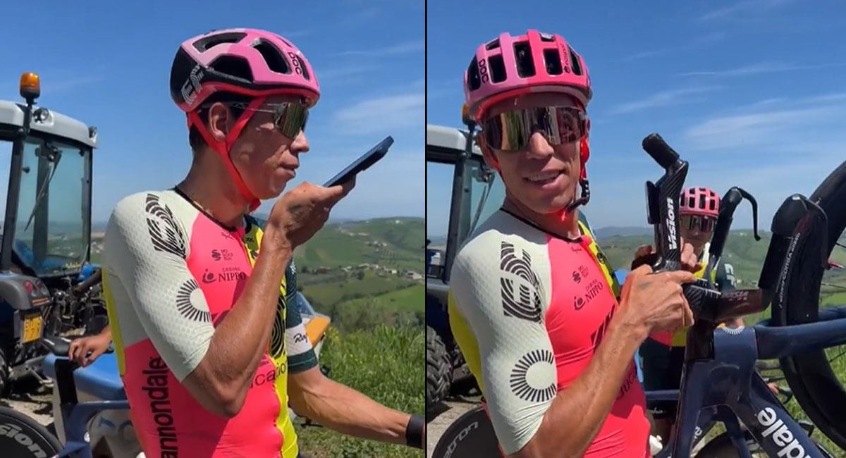Rigoberto Urán aparece en un video en las redes mostrando su desparpajo en el Giro de Italia. Foto: Twitter @martianarias4