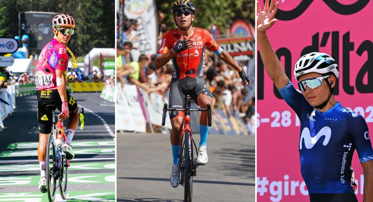 Así les fue a los ciclistas colombianos tras la etapa 3 del Giro de Italia 2023. Foto: Instagram Rigo / Buitrago / Rubio