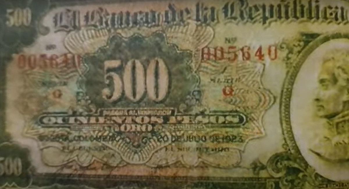 Un billete de 500 pesos de hace 100 años es la obsesión de los coleccionistas en Colombia. Foto: Youtube