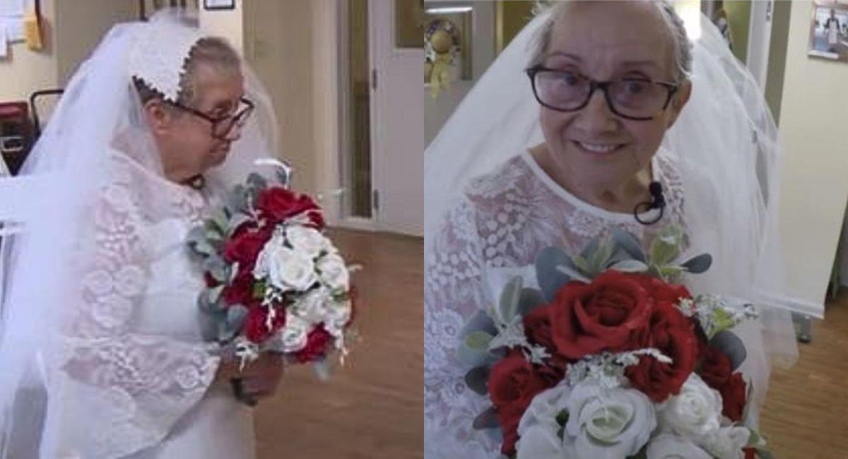 Eileen: la mujer que decidió casarse consigo misma a sus 77 años. Foto: Twitter