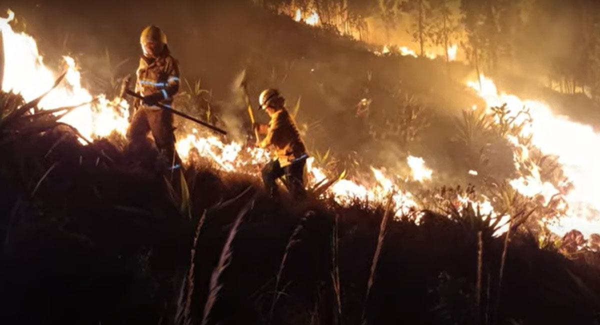 Un incendio en zona cercana al municipio de Mosquera en Cundinamarca quemó más de 850 hectáreas. Foto: Youtube