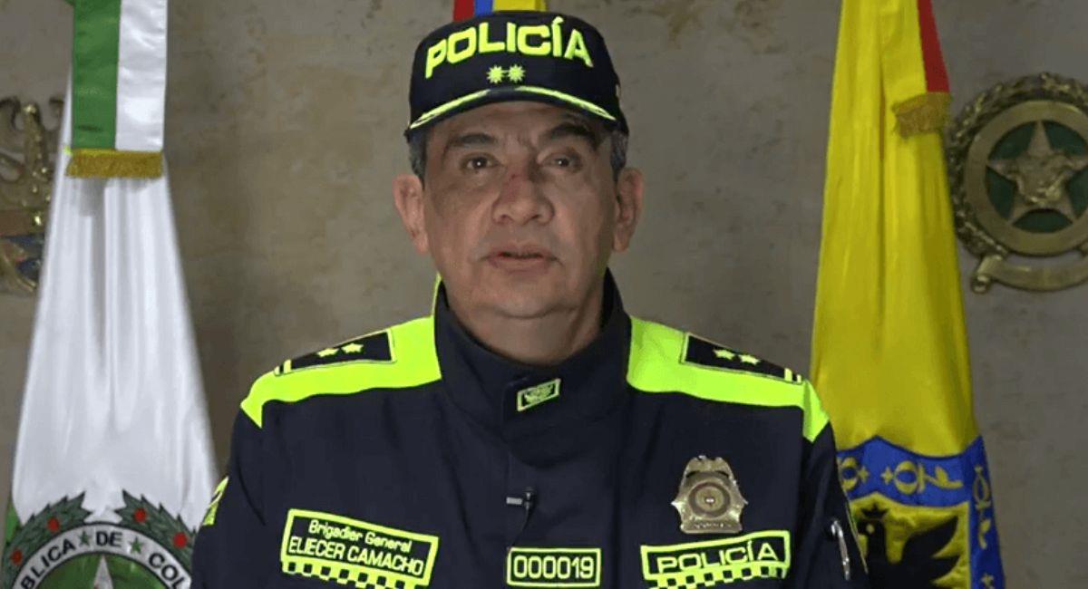 Excomandante de la Policía de Bogotá, Eliécer Camacho. Foto: Twitter @Bogota