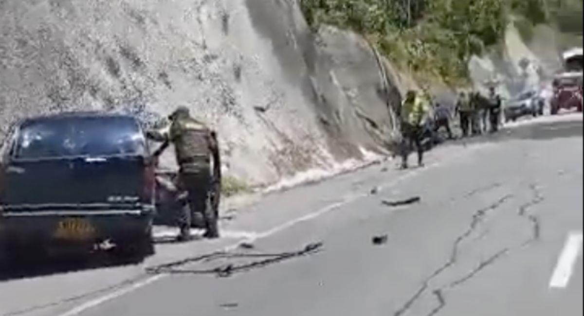 Accidente kilómetro 36 de la vía Calarcá - Ibagué. Foto: Captura de pantalla