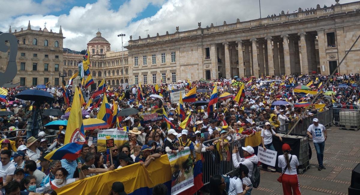 'Marcha de las Mayorías’, liderada por la oposición del Gobierno de Gustavo Petro. Foto: Twitter @Enrique_GomezM