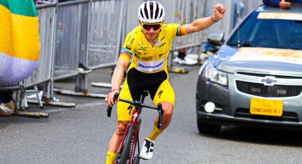 Superman López consigue su quinta victoria en la Vuelta a Colombia 2023. Foto: Twitter Win Sports