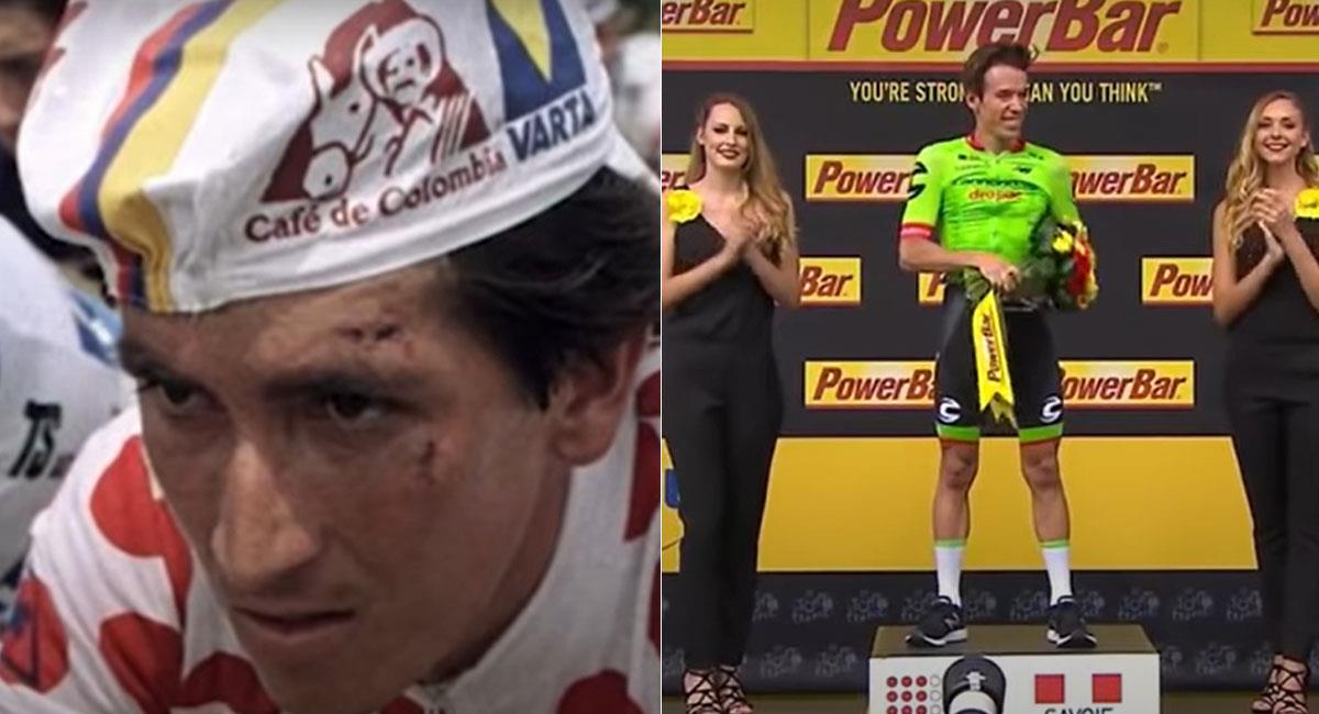 Luis Herrera y Rigoberto Urán son dos de los mejores ciclistas colombianos de la historia. Foto: Youtube