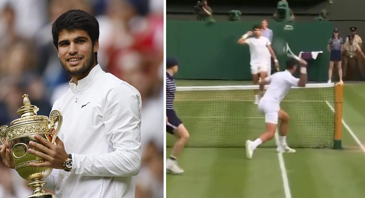 Así fue la polémica acción de Djokovic en la final de Wimbledon. Foto: EFE TW: Tsobretenis