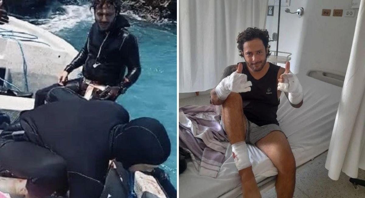 Apneista colombiano se recupera tras ataque de tiburón. Foto: Instagram @cristiancastanov