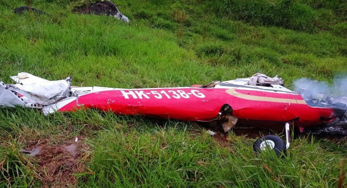 Accidente de avioneta en Boyacá deja seis muertos. Foto: Twitter