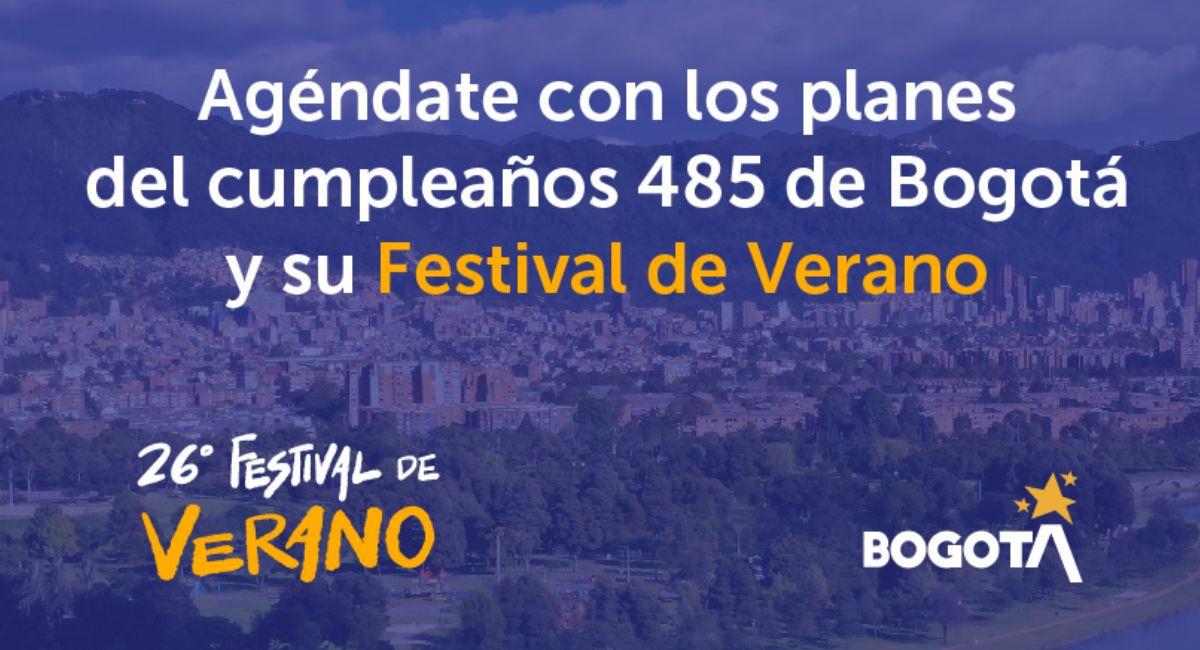 Agenda del Festival de Verano 2023. Foto: Alcaldia de Bogotá