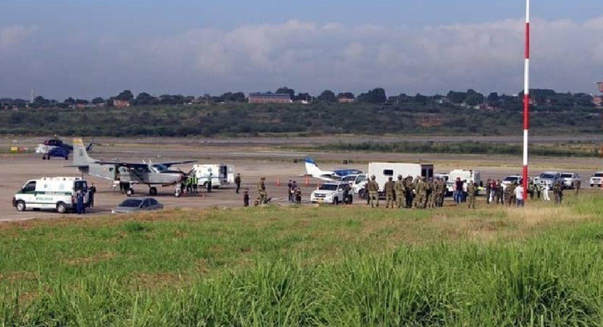Captura de pantalla. Paquete bomba en aeropuerto de Cúcuta. Foto: Youtube