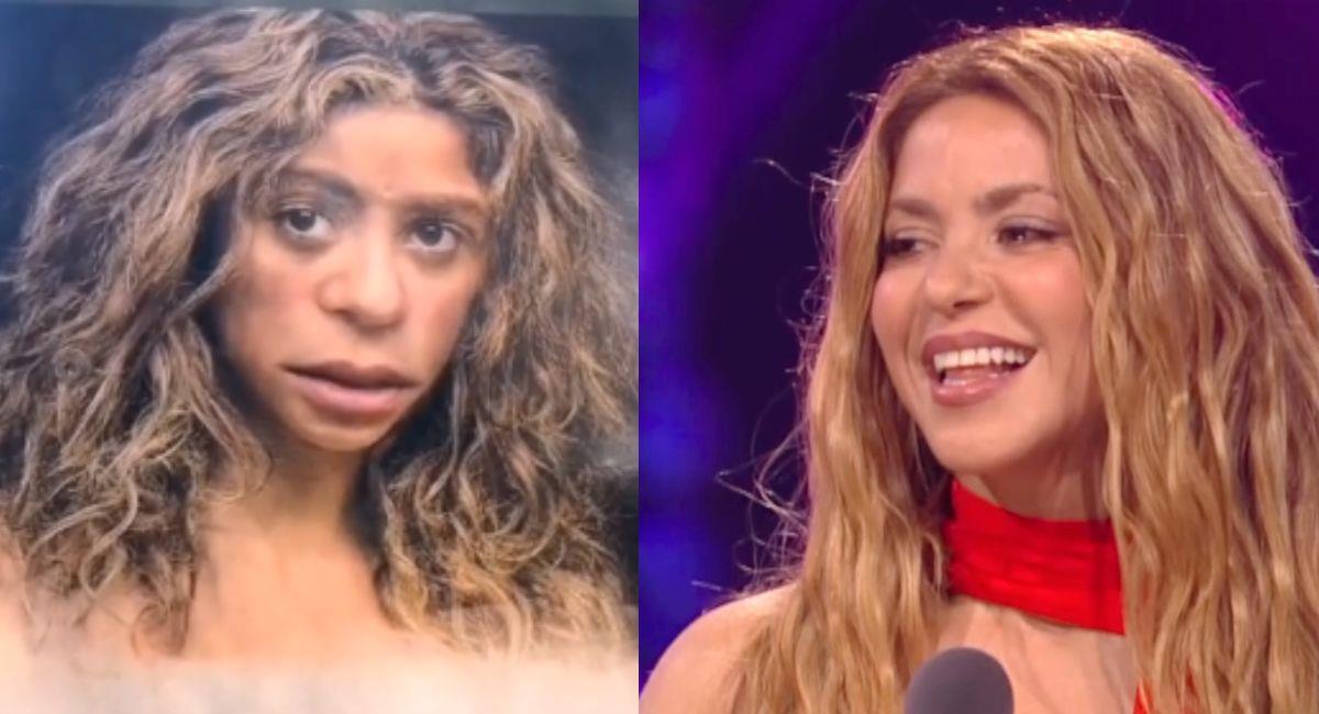 Shakira y su doble neandertal. Foto: Instagram @shakira