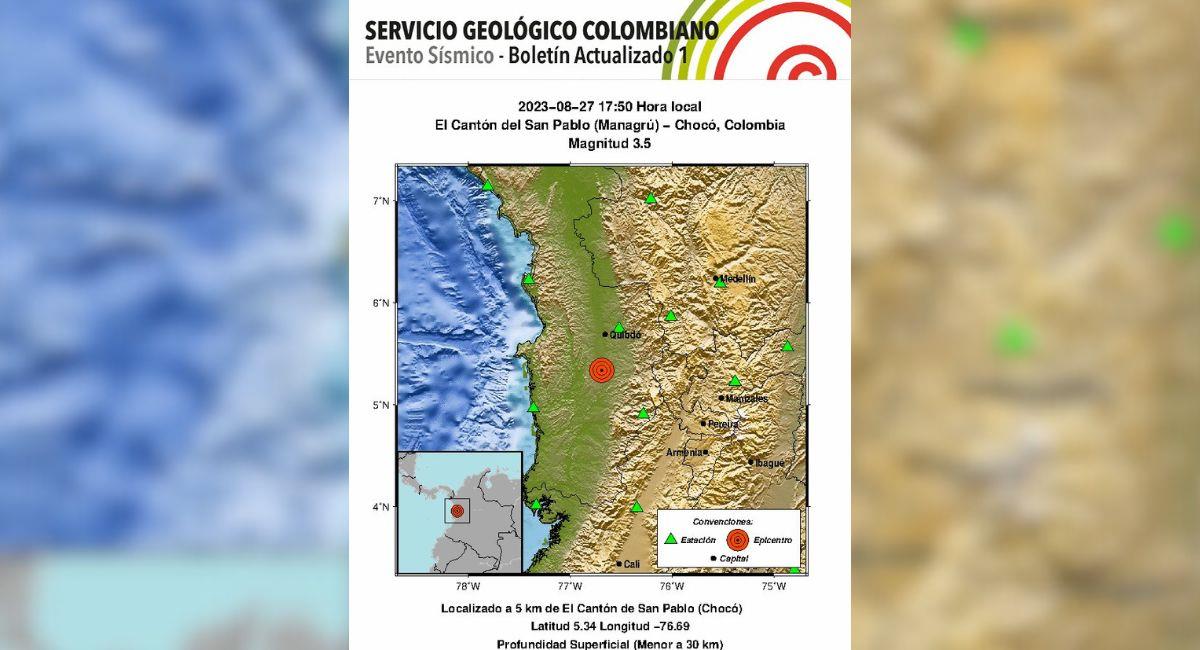 Información del SGC sobre el sismo. Foto: Twitter