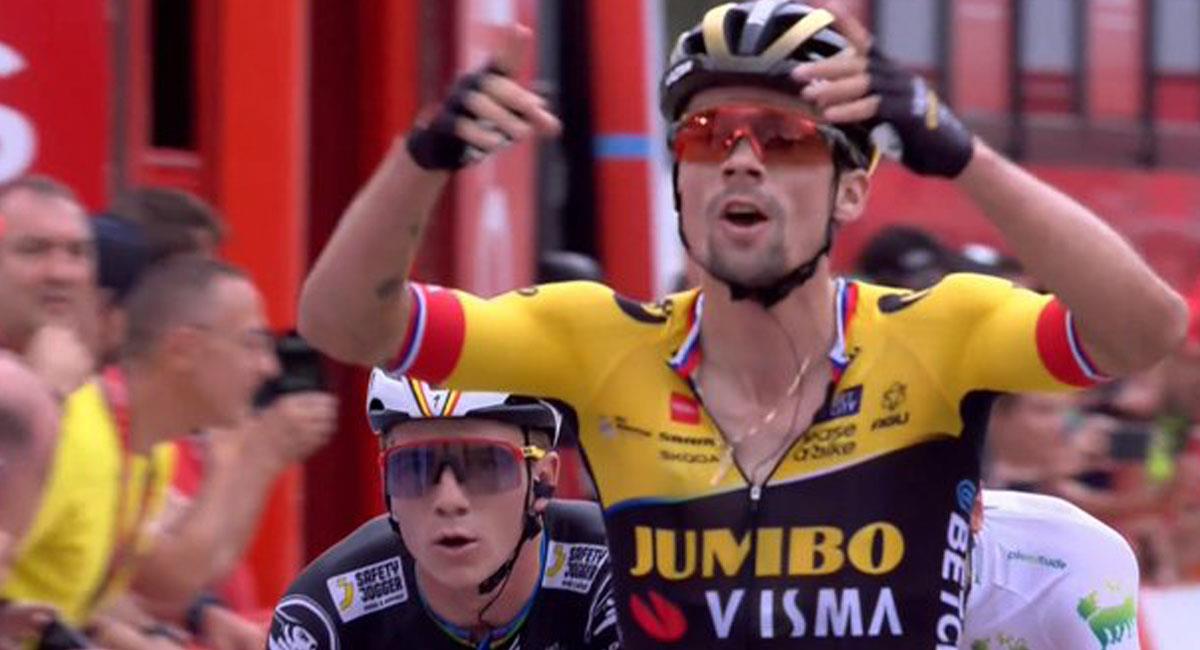 El esloveno Primoz Roglic se llevó el triunfo en la etapa 8 de la Vuelta a España. Foto: Twitter @faustocoppi60