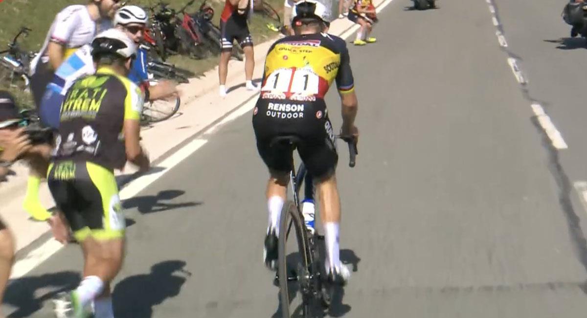 Remco Evenepoel se hizo con el primer lugar de la etapa 14 de la Vuelta a España. Foto: Twitter @BenjiNaesen
