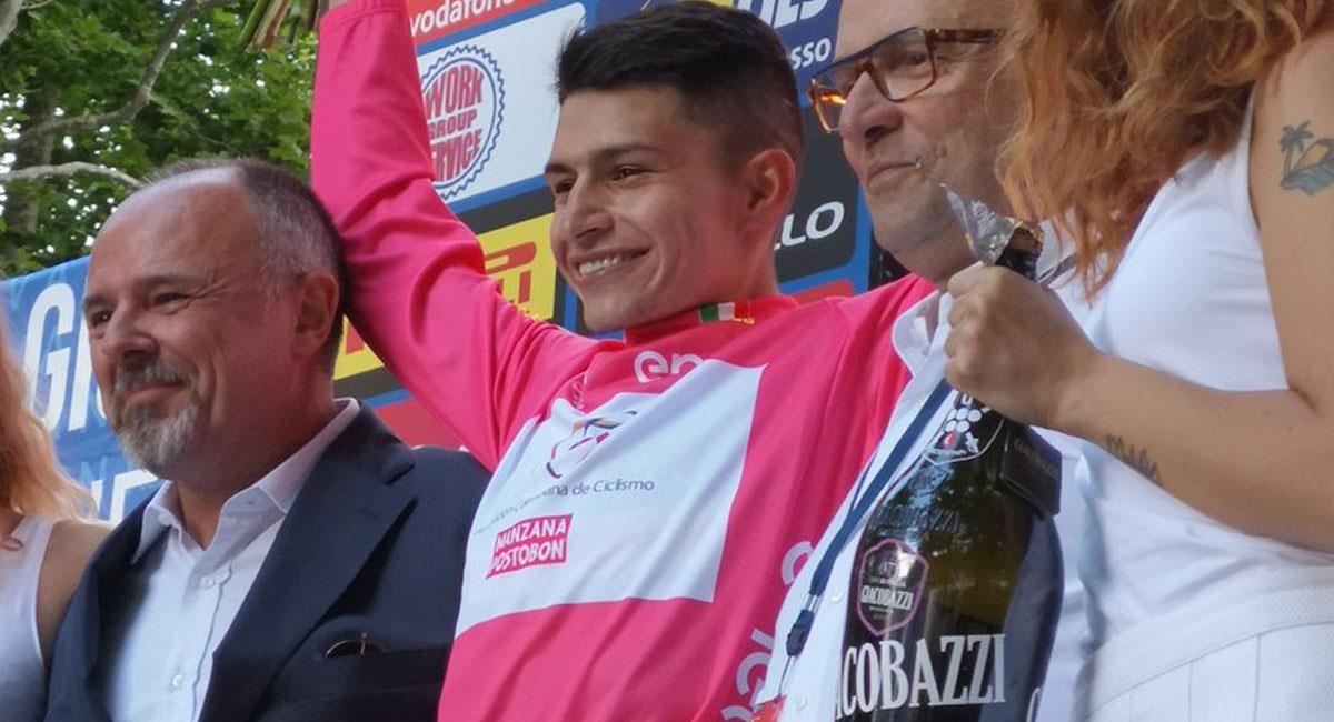 Andrés Camilo Ardila fue ganador del Giro de Italia de 2019. Foto: Twitter @sergiopiedrahit