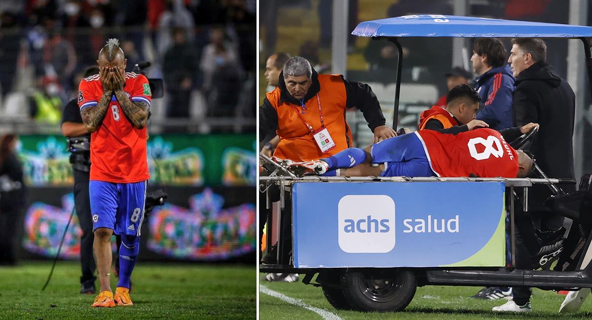 Arturo Vidal sale lesionado tras partido ante Colombia. Foto: EFE IG: Arturo Vidal