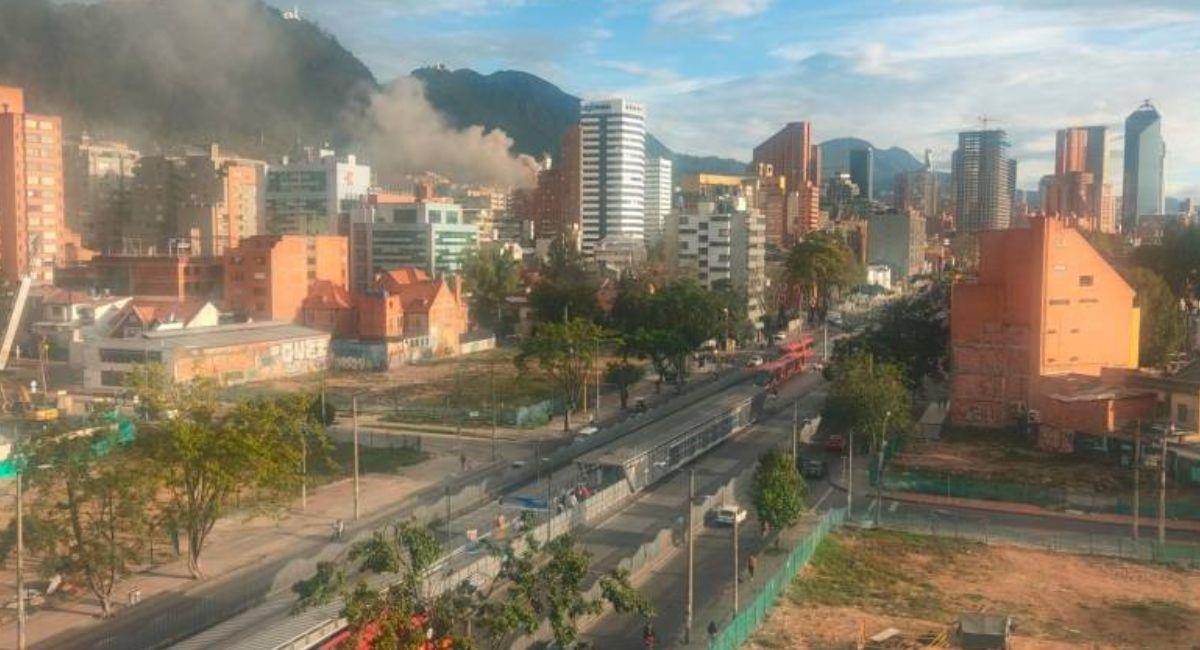 En incendio se registró dentro de un conjunti de apartamentos en Teusaquillo. Foto: Redes sociales