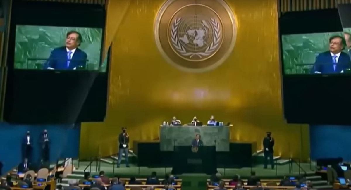 Gustavo Petro relizó un comentado discurso en la Asamblea de las Naciones Unidas en New York. Foto: Youtube