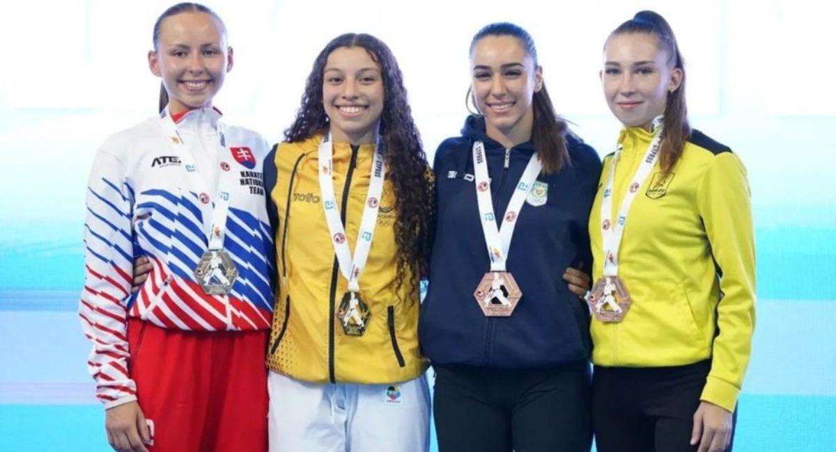 Sofia Cárdenas, medalla de oro en mundial de karate. Foto: Comité Olímpico Colombiano