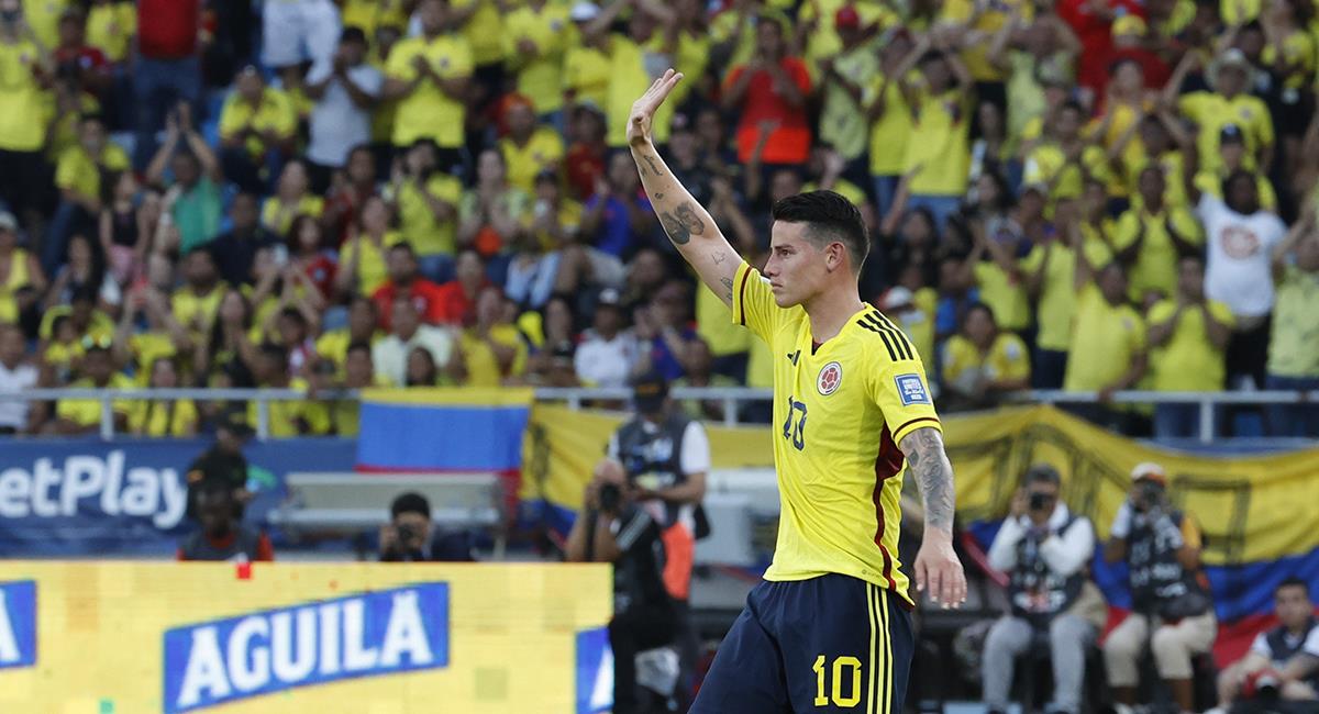 James Rodríguez habló al cierre del partido de la Selección Colombia ante Uruguay. Foto: EFE