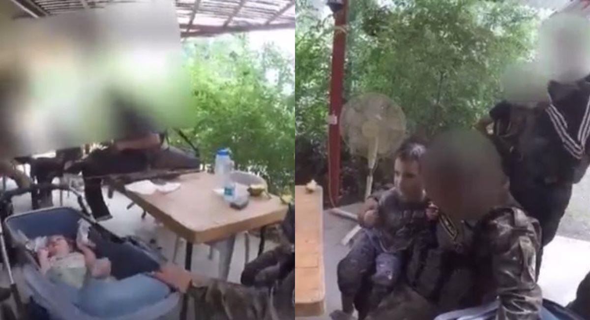 	
Grupo Hamás difunde videos con bebés y niños secuestrados. Foto: Twitter