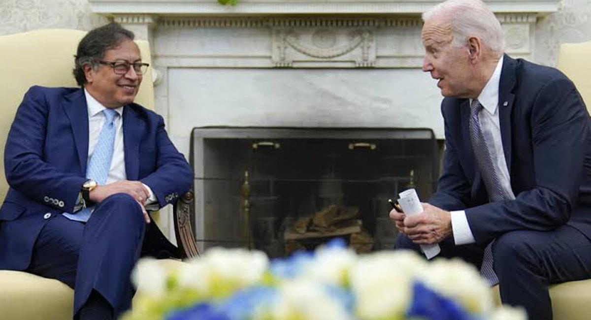 Gustavo Petro y Joe Biden volvieron a encontrarse en Washington en medio de una cumbre de mandatarios. Foto: Twitter @DiarioDeCurwen
