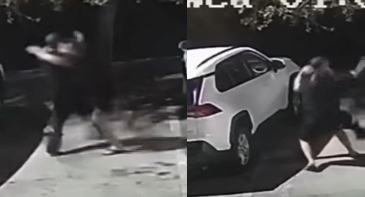 Ataque con cuchillo en un estacionamiento de Florida. Foto: Youtube