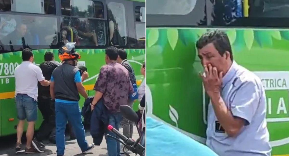 Pasajero agredió a conductor del SITP porque no le abrió la puerta del bus. Foto: Twitter