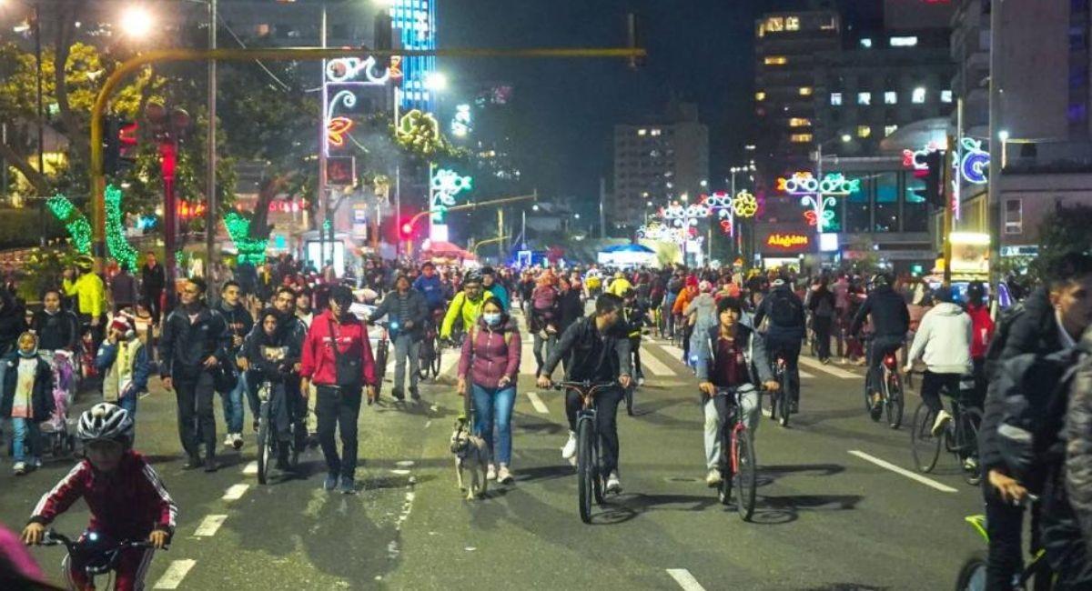 Ciclovía Nocturna en Bogotá este jueves 14 de diciembre. Foto: bogota.gov.co
