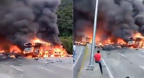 Tragedia en Venezuela por choque múltiple y explosión