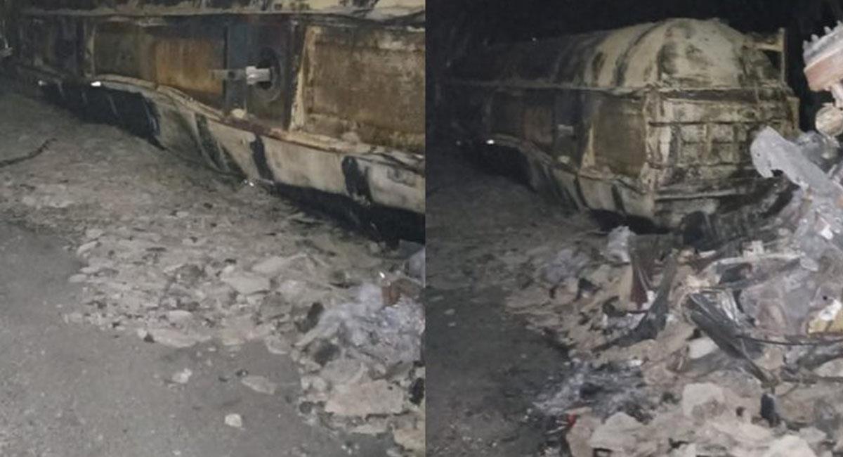 El conductor de un camión cisterna falleció cuando este explotó en un túnel de la Vía al Llano. Foto: Twitter @NadiaPerilla
