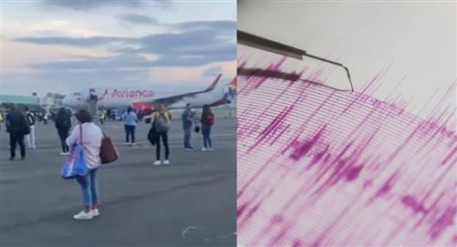 Pasajeros evacúan avión en aeropuerto de Armenia por sismo