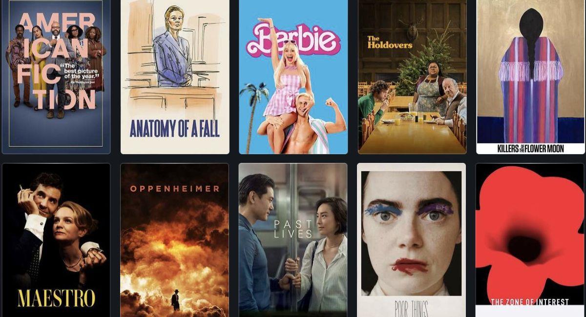 Te contamos dónde ver las diez películas nominadas al premio más importante de los Oscars 2024. Foto: Twitter @letterboxd