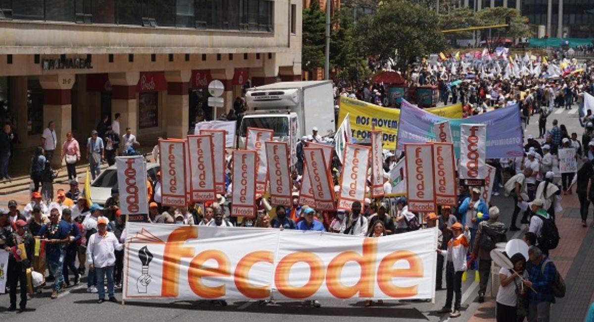 Fecode se vuelca a las calles para exigir la elección de un nuevo fiscal. Foto: Twitter @fecode