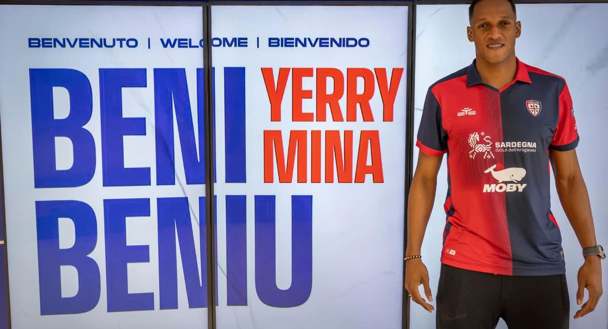 Yerry Mina y su complicado debut con Cagliari. Foto: Facebook Cagliari