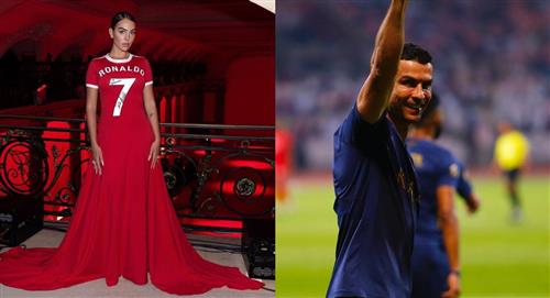 Georgina desfila con vestido dedicado a Cristiano Ronaldo en la semana de la moda de París