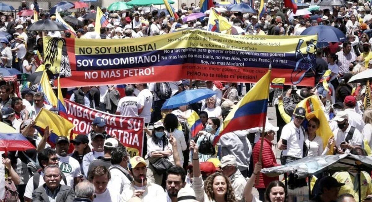 La convocatoria en Bogotá fue impulsada por concejales del Centro Democrático. Foto: Twitter