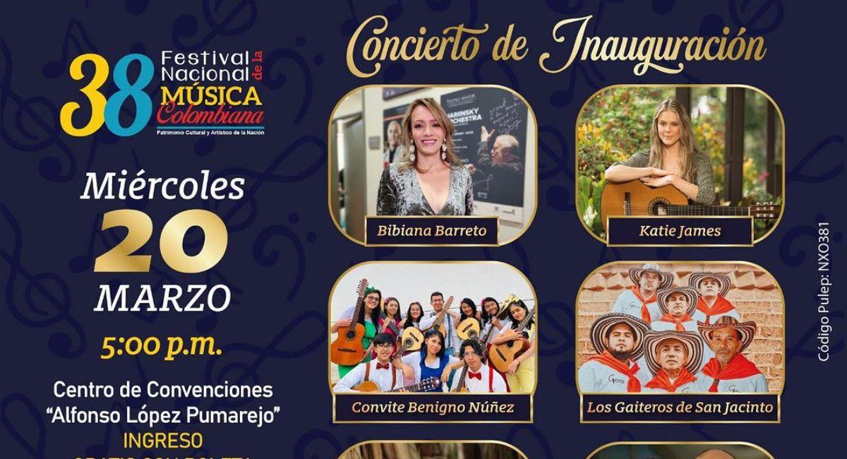 Festival Nacional de la musica Colombiana. Foto: Instagram @alcaldiadeibague