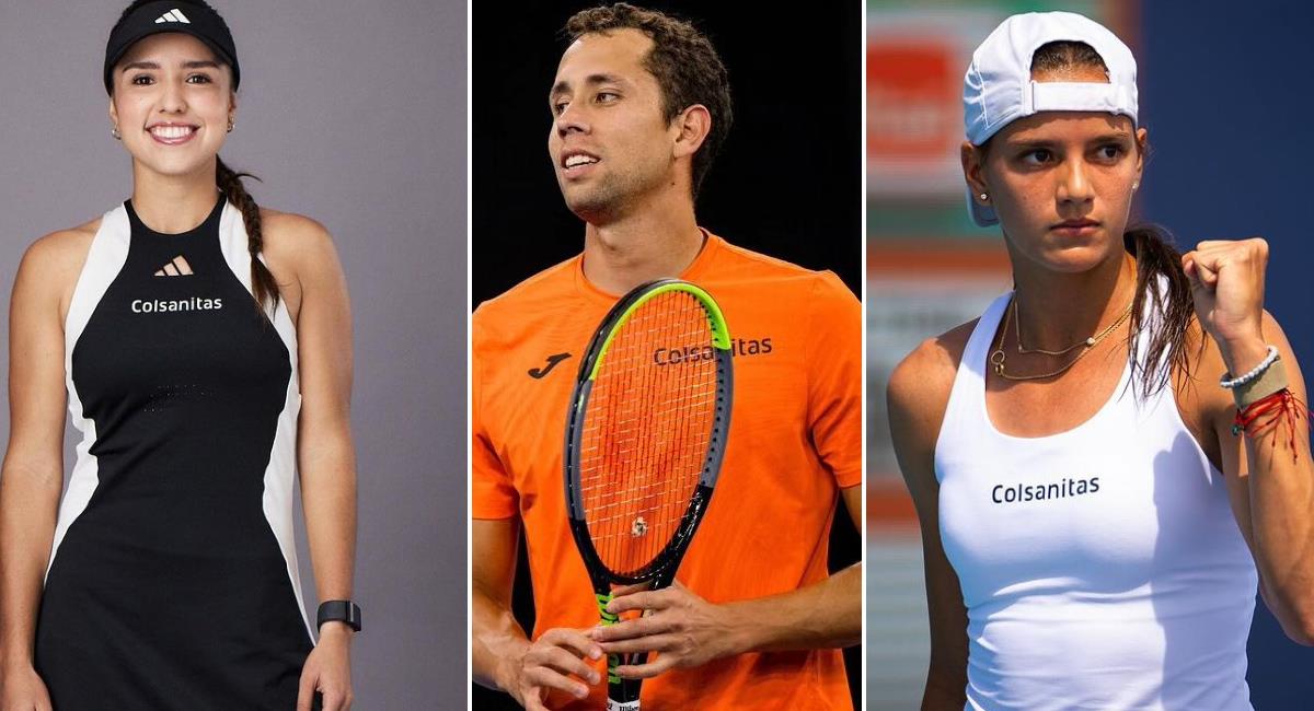 Los 3 mejores tenistas del país, fueron ausencias en los respectivos torneos de selecciones. Foto: Instagram Camila Osorio/Daniel Galán/Emiliana Arango
